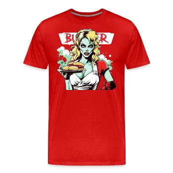 Burger Girl - T-shirt bio Premium Homme - rouge - Devant - Damien (186cm)