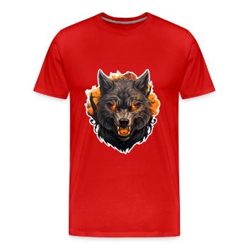 Wolf Autumn Halloween 3 - Men's Premium Organic T-Shirt - red - Front - Damien (186cm)