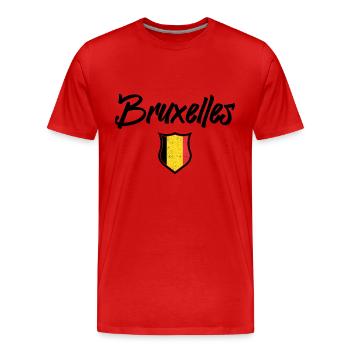 Bruxelles Belgique - T-shirt bio Premium Homme - rouge - Devant - Damien (186cm)