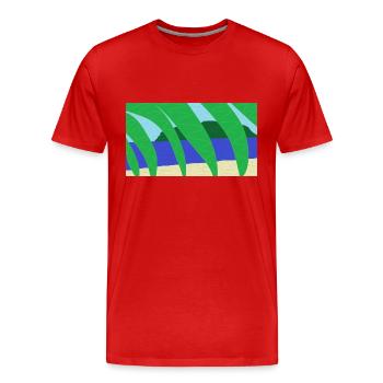 Vague souvenir de vacances - T-shirt bio Premium Homme - rouge - Devant - Damien (186cm)