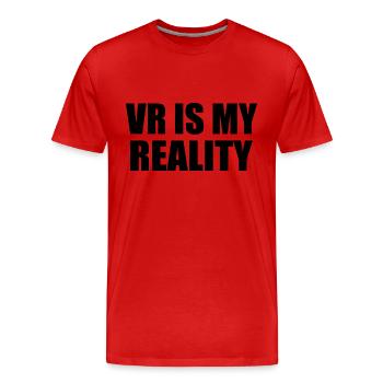 VR is my REALITY - Männer Premium Bio T-Shirt - Rot - Vorne - Damien (186cm)