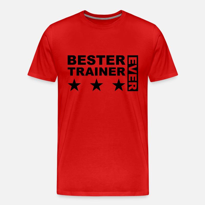 Bester Trainer - Männer Premium Bio T-Shirt - Rot