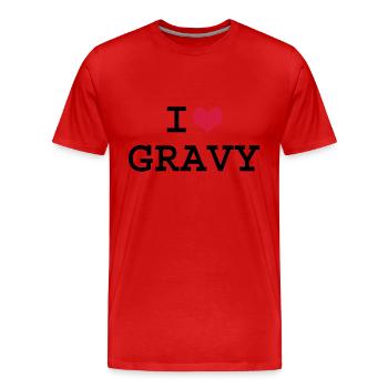 Ich liebe Gravy - Männer Premium Bio T-Shirt - Rot - Vorne - Damien (186cm)