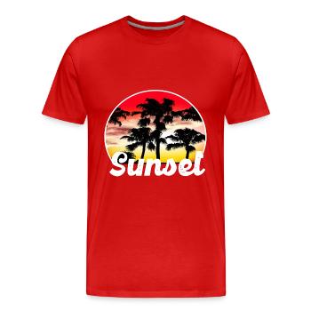 Sunset - T-shirt bio Premium Homme - rouge - Devant - Damien (186cm)