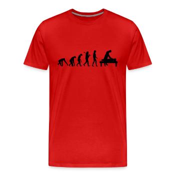 BURNOUT EVOLUTION - T-shirt bio Premium Homme - rouge - Devant - Damien (186cm)