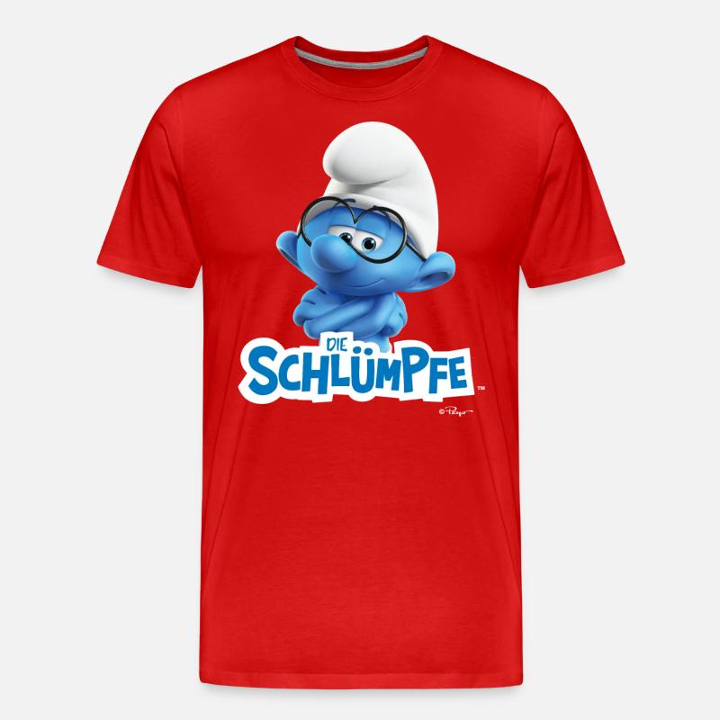 Le logo schtroumpf Schlaubi - T-shirt bio Premium Homme - rouge