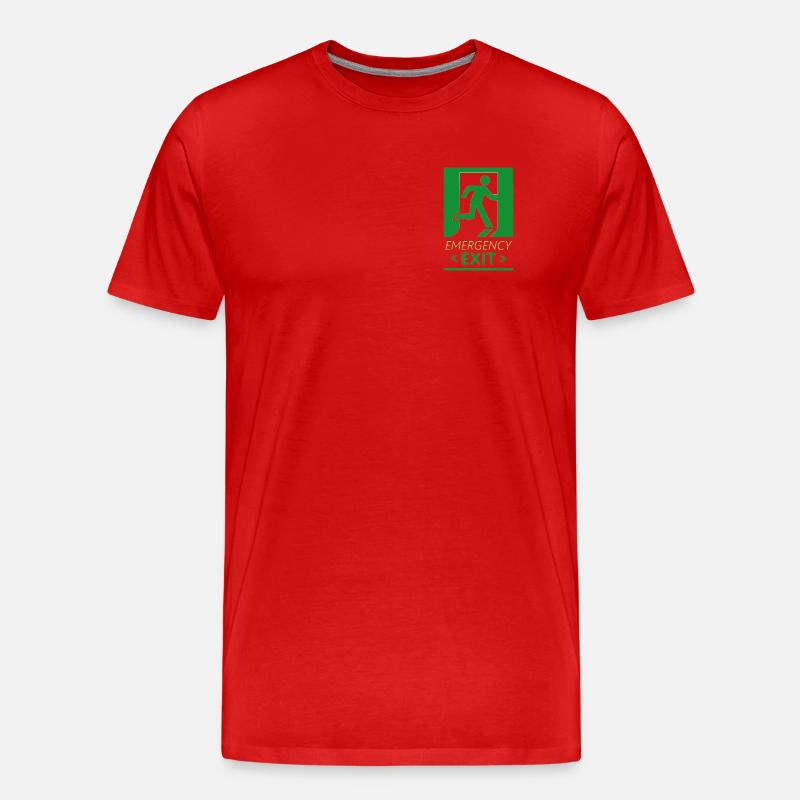 Emergency Exit Basic Green - Men's Premium Organic T-Shirt - red