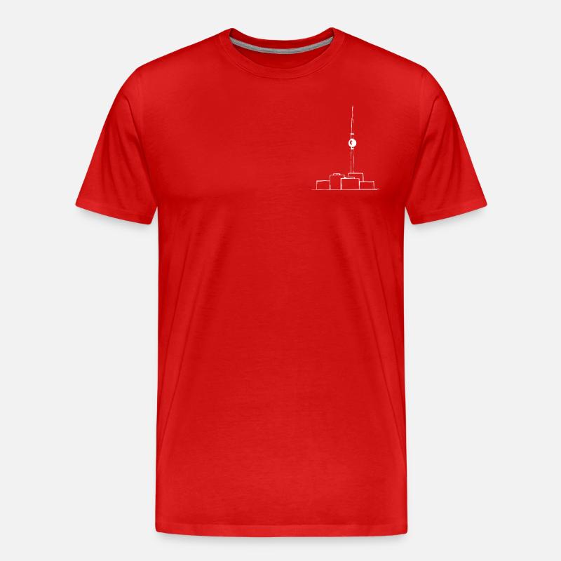TV Tower Minimal w - Men's Premium Organic T-Shirt - red