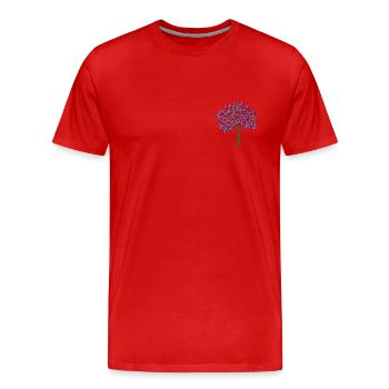 violetter Baum - Männer Premium Bio T-Shirt - Rot - Vorne - Damien (186cm)