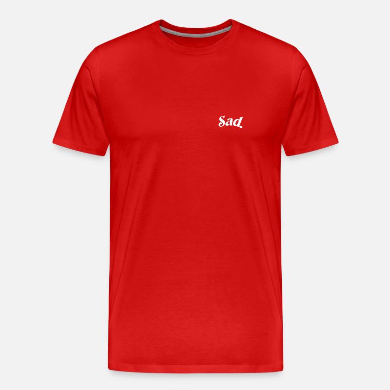 SAD weiss - Männer Premium Bio T-Shirt - Rot