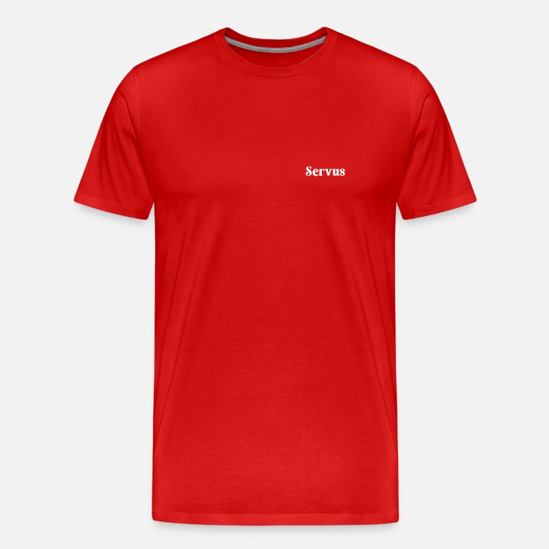 SERVUS weiss - Männer Premium Bio T-Shirt - Rot