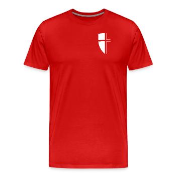 Armoiries croisées - T-shirt bio Premium Homme - rouge - Devant - Damien (186cm)