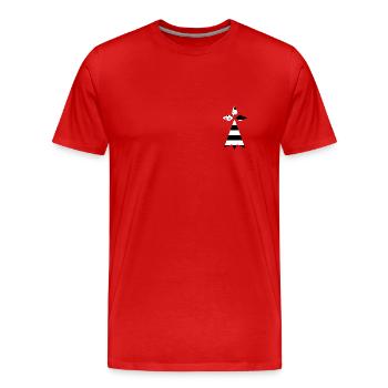 HERMELIN MIT BRETONISCHER FLAGGE - Männer Premium Bio T-Shirt - Rot - Vorne - Damien (186cm)