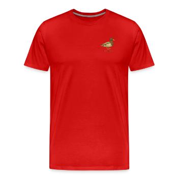 Mallard - Vintage Illustration - Men's Premium Organic T-Shirt - red - Front - Damien (186cm)