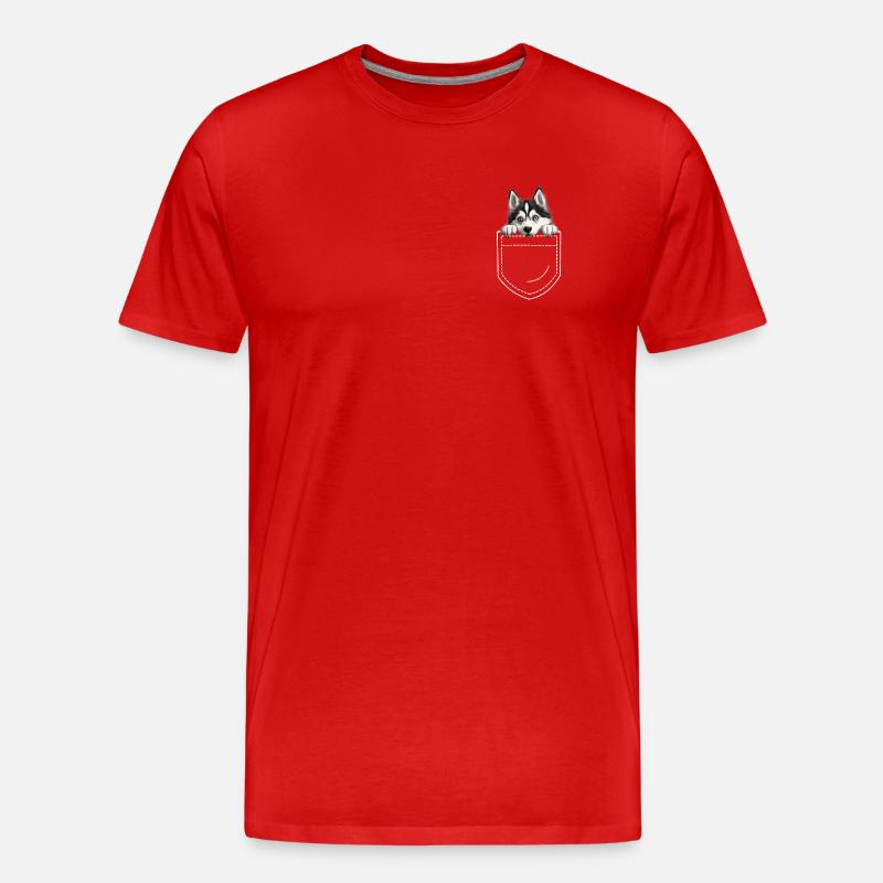 Hund Husky - Männer Premium Bio T-Shirt - Rot