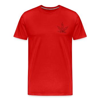 Cannabis Blatt - Männer Premium Bio T-Shirt - Rot - Vorne - Damien (186cm)
