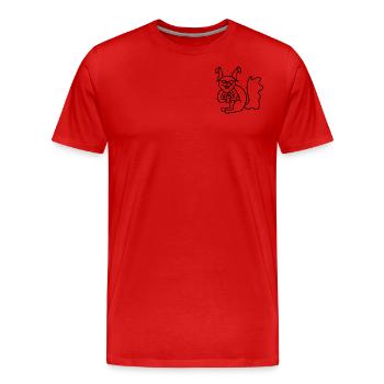 Anti-Zoo Douze - T-shirt bio Premium Homme - rouge - Devant - Damien (186cm)