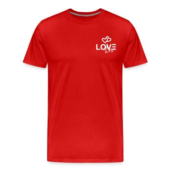 Aimez-la - T-shirt bio Premium Homme - rouge - Devant - Damien (186cm)