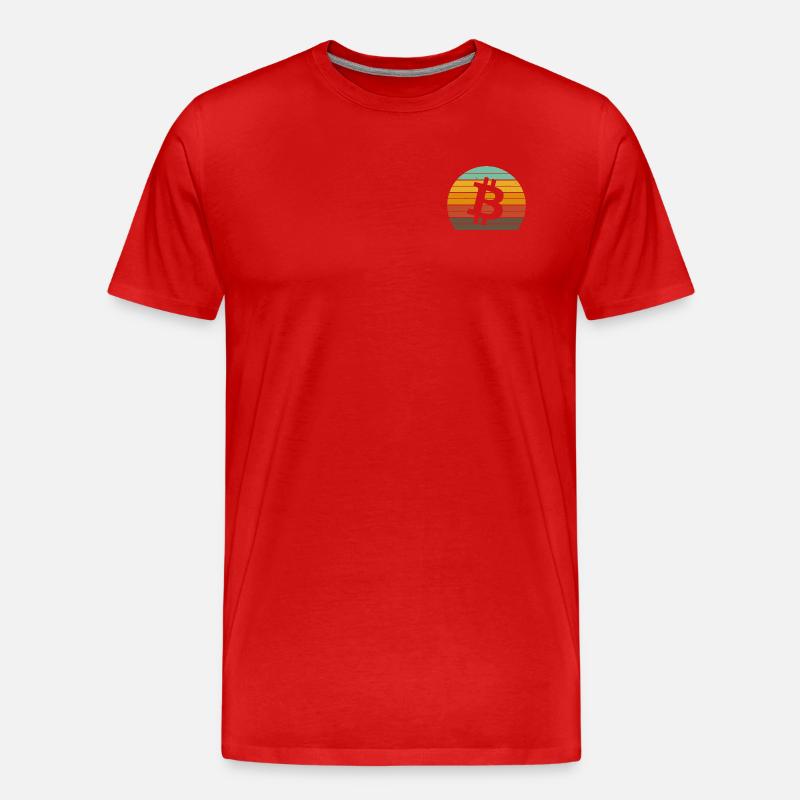 Bitcoin Grunge Sunrise/Sunset - Männer Premium Bio T-Shirt - Rot