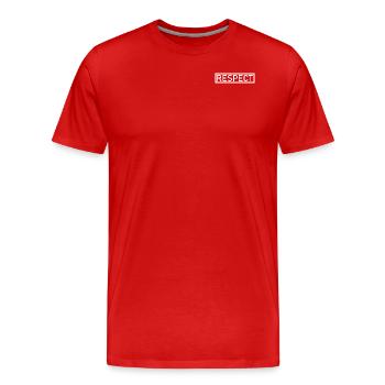 Respect - Männer Premium Bio T-Shirt - Rot - Vorne - Damien (186cm)