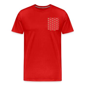 Imprimé coloré T-shirt de poche Beetle Pattern - T-shirt bio Premium Homme - rouge - Devant - Damien (186cm)