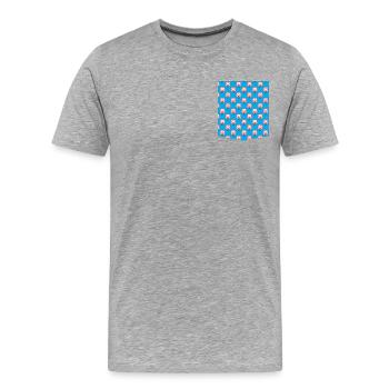 T-Shirt Tascheneule Eule Eule - Männer Premium Bio T-Shirt - Grau meliert - Vorne - Damien (186cm)