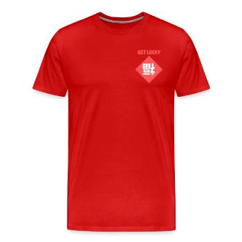 Get Lucky / Chinesischer Glücksbringer (Fu dao) - Männer Premium Bio T-Shirt - Rot - Vorne - Damien (186cm)