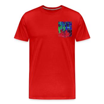 Colorful Printed Pocket T-Shirt Design Abstract - Men's Premium Organic T-Shirt - red - Front - Damien (186cm)