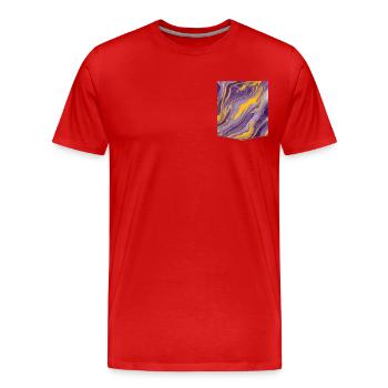 T-shirt pocket desgin marble texture gift idea - Men's Premium Organic T-Shirt - red - Front - Damien (186cm)