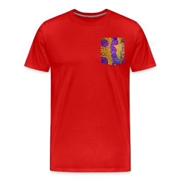 Colorful Printed Pocket T-Shirt Design Gift Idea - Men's Premium Organic T-Shirt - red - Front - Damien (186cm)