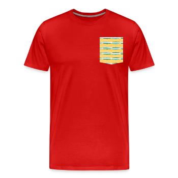 T-shirt imprimé poche motif coloré design - T-shirt bio Premium Homme - rouge - Devant - Damien (186cm)