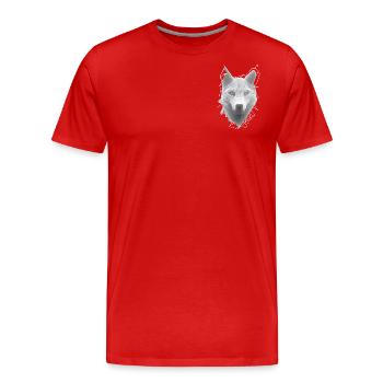 Polygon Wolf - Männer Premium Bio T-Shirt - Rot - Vorne - Damien (186cm)