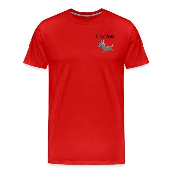 Ciao Wau - Cadeau pour amoureux des chiens et des animaux - T-shirt bio Premium Homme - rouge - Devant - Damien (186cm)