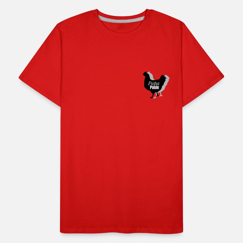 "Papa Poule" Vatertags- oder Geburtstagsgeschenk Männer Premium Bio T-Shirt