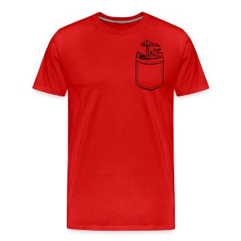 Mon chantier dans votre poche - Poche poitrine - T-shirt bio Premium Homme - rouge - Devant - Damien (186cm)