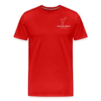 The Urban Workshop - Men's Premium Organic T-Shirt - red - Front - Damien (186cm)
