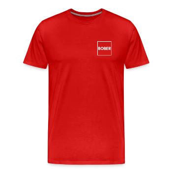 BOBR BOBER - le Bieber - T-shirt bio Premium Homme - rouge - Devant - Damien (186cm)