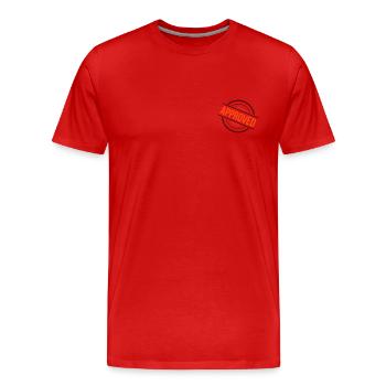 Approved Stempel – 2 Farben - Männer Premium Bio T-Shirt - Rot - Vorne - Damien (186cm)