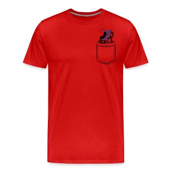 Ma chaise de plage dans ma poche - poche poitrine - T-shirt bio Premium Homme - rouge - Devant - Damien (186cm)