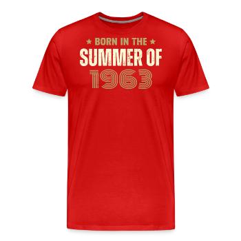 Jahrgang 1963 Jahrgang 1963 Geburtstagsgeschenk - Männer Premium Bio T-Shirt - Rot - Vorne - Damien (186cm)