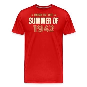 Jahrgang 1942 Jahrgang 1942 Geburtstagsgeschenk - Männer Premium Bio T-Shirt - Rot - Vorne - Damien (186cm)