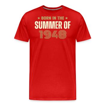 Jahrgang 1948 Jahrgang 1948 Geburtstagsgeschenk - Männer Premium Bio T-Shirt - Rot - Vorne - Damien (186cm)