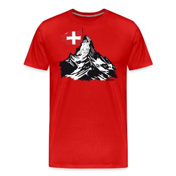 Horu - Matterhorn - Zermatt - T-Shirt - Männer Premium Bio T-Shirt - Rot - Vorne - Damien (186cm)