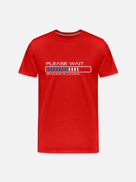 spruch_brain_exe_2 - Männer Premium Bio T-Shirt - Rot