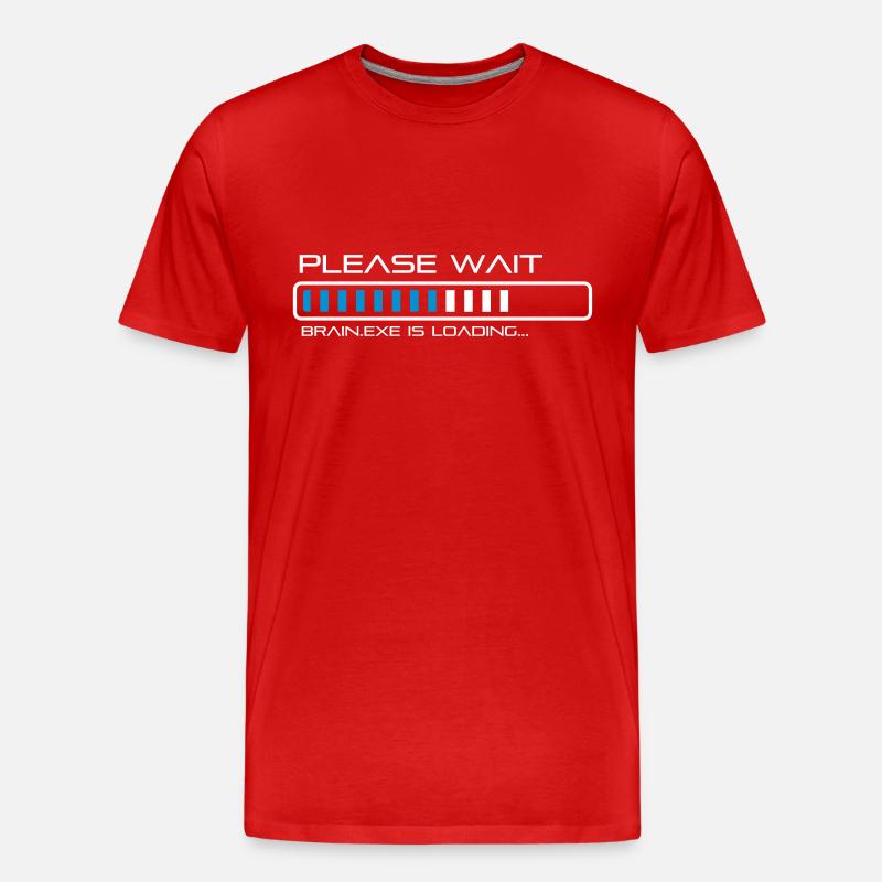 spruch_brain_exe_2 - Männer Premium Bio T-Shirt - Rot