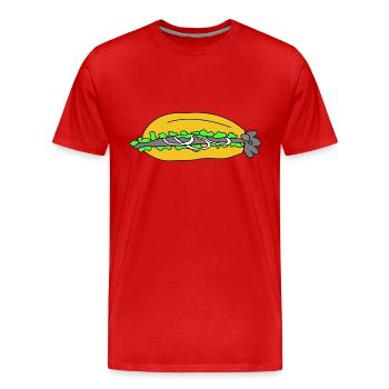 Fischbrötchen ohne Spruch - Männer Premium Bio T-Shirt - Rot - Vorne - Damien (186cm)