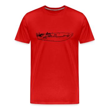 Boot - Männer Premium Bio T-Shirt - Rot - Vorne - Damien (186cm)