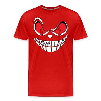 Visage souriant - T-shirt bio Premium Homme - rouge - Devant - Damien (186cm)