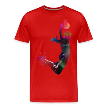 Art sportif de basketball #basketball - T-shirt bio Premium Homme - rouge - Devant - Damien (186cm)