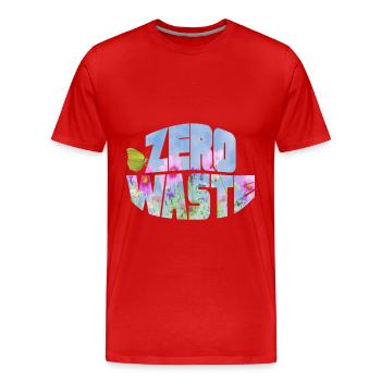 zero waste blumenwiese mit schmetterling - Männer Premium Bio T-Shirt - Rot - Vorne - Damien (186cm)